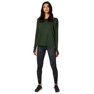 Sweaty Betty Green Simhasana Cotton Pullover Sweatshirt